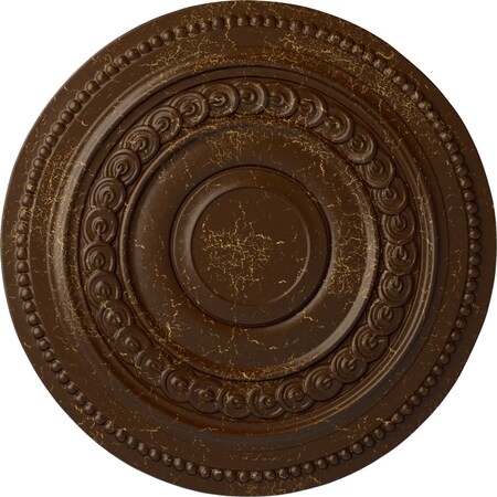 Ekena Millwork Oldham Ceiling Medallion (Fits Canopies up to 8 5/8"), 18"OD x 1 1/4"P, Root Beer Crackle CM18OLRBC